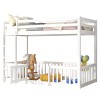 ΠΑΙΔΙΚΗ ΚΟΥΚΕΤΑ τ.MONTESSORI ΜΕ ΠΑΡΚΑΚΙ PLAYKID HM703.03 ΞΥΛΟ ΠΕΥΚΟΥ ΛΕΥΚΟ ΓΙΑ 190x90εκ
