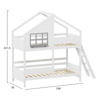 ΠΑΙΔΙΚH ΚΟΥΚΕΤΑ ΣΠΙΤΑΚΙ τ.MONTESSORI COMBO HM707.03 τ.MONTESSORI ΞΥΛΟ ΠΕΥΚΟΥ ΛΕΥΚΟ-90x190εκ