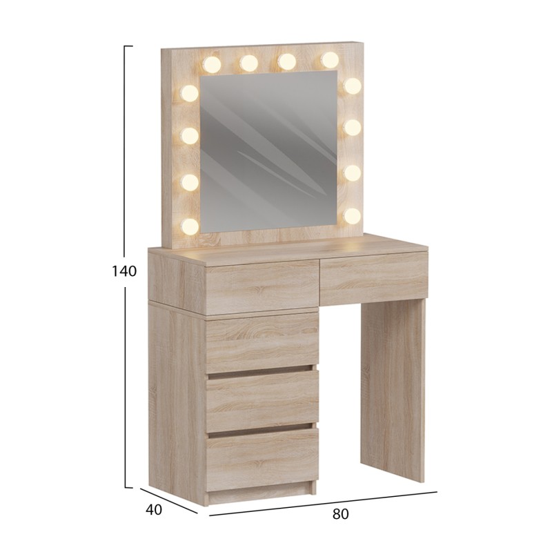 ΤΟΥΑΛΕΤΑ ΜΕ ΦΩΤΙΣΜΟ LED & ΣΥΡΤΑΡΙΑ BEYON HM2500.01 ΜΕΛΑΜΙΝΗ ΣΕ SONAMA 112.5x40.5x140Υεκ.
