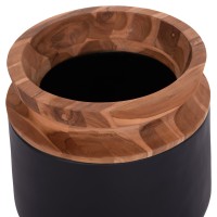 ΔΙΑΚΟΣΜΗΤΙΚΟ ΒΑΖΟ ΔΑΠΕΔΟΥ LINTER HM4662.01L FIBER CEMENT ΜΑΥΡΟ--ΞΥΛΟ ΤΕΑΚ Φ41x47Υεκ.