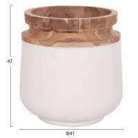 ΔΙΑΚΟΣΜΗΤΙΚΟ ΒΑΖΟ ΔΑΠΕΔΟΥ LINTER HM4662.02L FIBER CEMENT ΛΕΥΚΟ--ΞΥΛΟ ΤΕΑΚ Φ41x47Υεκ.