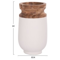 ΔΙΑΚΟΣΜΗΤΙΚΟ ΒΑΖΟ ΔΑΠΕΔΟΥ LINTER HM4662.02S FIBER CEMENT ΛΕΥΚΟ--ΞΥΛΟ ΤΕΑΚ Φ34x60Υεκ.