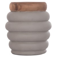 ΣΚΑΜΠΟ PUFFAT HM18172.03 FIBER CEMENT ΓΚΡΙ- ΞΥΛΟ TEAK TOP Φ45x46Υεκ.