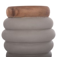 ΣΚΑΜΠΟ PUFFAT HM18172.03 FIBER CEMENT ΓΚΡΙ- ΞΥΛΟ TEAK TOP Φ45x46Υεκ.