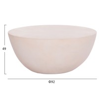ΤΡΑΠΕΖΙ ΣΑΛΟΝΙΟΥ ΣΤΡΟΓΓΥΛΟ ALLAN HM18162.02 FIBER CEMENT ΣΕ ΛΕΥΚΟ--Φ92x49Υεκ.