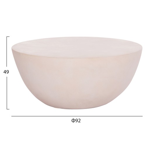 ΤΡΑΠΕΖΙ ΣΑΛΟΝΙΟΥ ΣΤΡΟΓΓΥΛΟ ALLAN HM18162.02 FIBER CEMENT ΣΕ ΛΕΥΚΟ--Φ92x49Υεκ.