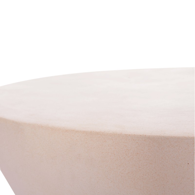 ΤΡΑΠΕΖΙ ΣΑΛΟΝΙΟΥ ΣΤΡΟΓΓΥΛΟ ALLAN HM18162.02 FIBER CEMENT ΣΕ ΛΕΥΚΟ--Φ92x49Υεκ.