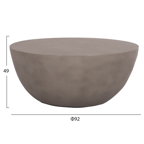 ΤΡΑΠΕΖΙ ΣΑΛΟΝΙΟΥ ΣΤΡΟΓΓΥΛΟ ALLAN HM18162.03 FIBER CEMENT ΣΕ ΓΚΡΙ--Φ92x49Υεκ.