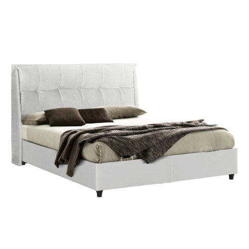 ΚΡEΒΑΤΙ ΜΕ ΑΠΟΘΗΚΕΥΤΙΚΟ ΧΩΡΟ DREAMLET HM716.03 ΛΕΥΚΟ TEDDY ΥΦΑΣΜΑ- ΓΙΑ ΣΤΡΩΜΑ 160x200εκ.