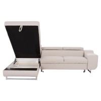 ΓΩΝΙΑΚΟΣ ΚΑΝΑΠΕΣ-ΚΡΕΒΑΤΙ ΜΕ ΑΠΟΘ.ΧΩΡΟ ENCORE HM3301.03L ΜΠΕΖ ΥΦΑΣΜΑ 285x205x90Υεκ.