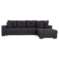 ΓΩΝΙΑΚΟΣ ΚΑΝΑΠΕΣ-ΚΡΕΒΑΤΙ ΜΕ ΑΠΟΘ.ΧΩΡΟ TRENDSTON HM3302.01R ΓΚΡΙ ΥΦΑΣΜΑ 298x177x95Υεκ
