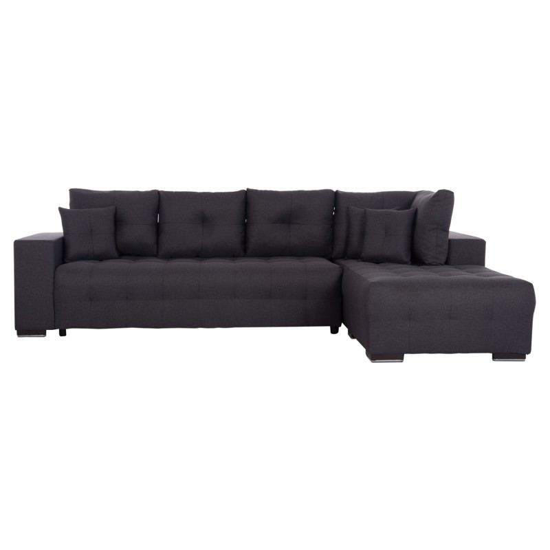 ΓΩΝΙΑΚΟΣ ΚΑΝΑΠΕΣ-ΚΡΕΒΑΤΙ ΜΕ ΑΠΟΘ.ΧΩΡΟ TRENDSTON HM3302.01R ΓΚΡΙ ΥΦΑΣΜΑ 298x177x95Υεκ