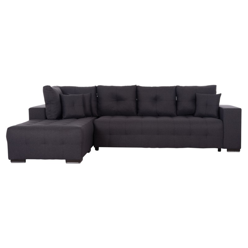 ΓΩΝΙΑΚΟΣ ΚΑΝΑΠΕΣ-ΚΡΕΒΑΤΙ ΜΕ ΑΠΟΘ.ΧΩΡΟ TRENDSTON HM3302.01L ΓΚΡΙ ΥΦΑΣΜΑ 298x177x95Υεκ