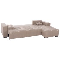 ΓΩΝΙΑΚΟΣ ΚΑΝΑΠΕΣ-ΚΡΕΒΑΤΙ ΜΕ ΑΠΟΘ.ΧΩΡΟ TRENDSTON HM3302.03R ΜΠΕΖ ΥΦΑΣΜΑ 298x177x95Υεκ