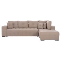 ΓΩΝΙΑΚΟΣ ΚΑΝΑΠΕΣ-ΚΡΕΒΑΤΙ ΜΕ ΑΠΟΘ.ΧΩΡΟ TRENDSTON HM3302.03R ΜΠΕΖ ΥΦΑΣΜΑ 298x177x95Υεκ