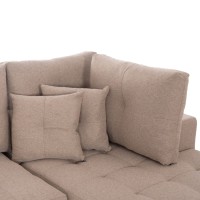 ΓΩΝΙΑΚΟΣ ΚΑΝΑΠΕΣ-ΚΡΕΒΑΤΙ ΜΕ ΑΠΟΘ.ΧΩΡΟ TRENDSTON HM3302.03R ΜΠΕΖ ΥΦΑΣΜΑ 298x177x95Υεκ