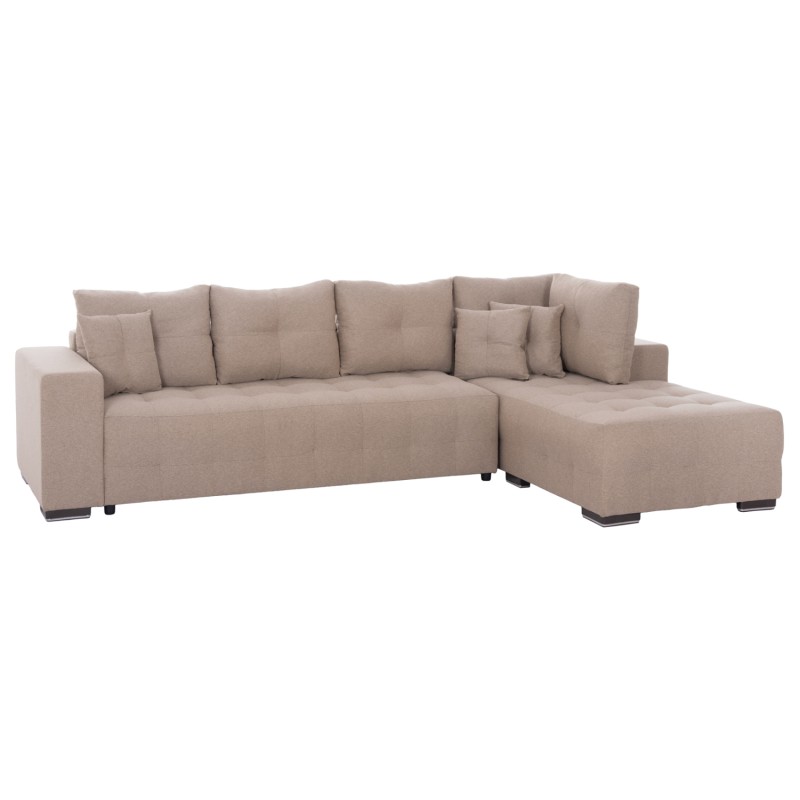 ΓΩΝΙΑΚΟΣ ΚΑΝΑΠΕΣ-ΚΡΕΒΑΤΙ ΜΕ ΑΠΟΘ.ΧΩΡΟ TRENDSTON HM3302.03R ΜΠΕΖ ΥΦΑΣΜΑ 298x177x95Υεκ