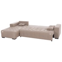 ΓΩΝΙΑΚΟΣ ΚΑΝΑΠΕΣ-ΚΡΕΒΑΤΙ ΜΕ ΑΠΟΘ.ΧΩΡΟ TRENDSTON HM3302.03L ΜΠΕΖ ΥΦΑΣΜΑ 298x177x95Υεκ