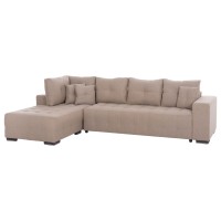 ΓΩΝΙΑΚΟΣ ΚΑΝΑΠΕΣ-ΚΡΕΒΑΤΙ ΜΕ ΑΠΟΘ.ΧΩΡΟ TRENDSTON HM3302.03L ΜΠΕΖ ΥΦΑΣΜΑ 298x177x95Υεκ