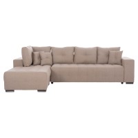 ΓΩΝΙΑΚΟΣ ΚΑΝΑΠΕΣ-ΚΡΕΒΑΤΙ ΜΕ ΑΠΟΘ.ΧΩΡΟ TRENDSTON HM3302.03L ΜΠΕΖ ΥΦΑΣΜΑ 298x177x95Υεκ