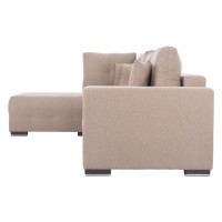 ΓΩΝΙΑΚΟΣ ΚΑΝΑΠΕΣ-ΚΡΕΒΑΤΙ ΜΕ ΑΠΟΘ.ΧΩΡΟ TRENDSTON HM3302.03L ΜΠΕΖ ΥΦΑΣΜΑ 298x177x95Υεκ