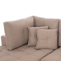 ΓΩΝΙΑΚΟΣ ΚΑΝΑΠΕΣ-ΚΡΕΒΑΤΙ ΜΕ ΑΠΟΘ.ΧΩΡΟ TRENDSTON HM3302.03L ΜΠΕΖ ΥΦΑΣΜΑ 298x177x95Υεκ