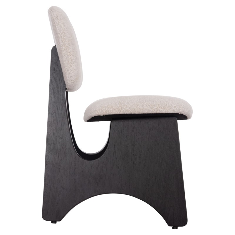ΚΑΡΕΚΛΑ ΤΡΑΠΕΖΑΡΙΑΣ BELLISI HM18248.02 ΕΚΡΟΥ ΥΦΑΣΜΑ-PLYWOOD ΣΕ ΜΑΥΡΟ 53x56x78Υεκ.