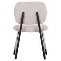 ΚΑΡΕΚΛΑ ΤΡΑΠΕΖΑΡΙΑΣ BELLISI HM18248.02 ΕΚΡΟΥ ΥΦΑΣΜΑ-PLYWOOD ΣΕ ΜΑΥΡΟ 53x56x78Υεκ.