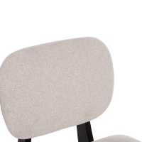 ΚΑΡΕΚΛΑ ΤΡΑΠΕΖΑΡΙΑΣ BELLISI HM18248.02 ΕΚΡΟΥ ΥΦΑΣΜΑ-PLYWOOD ΣΕ ΜΑΥΡΟ 53x56x78Υεκ.