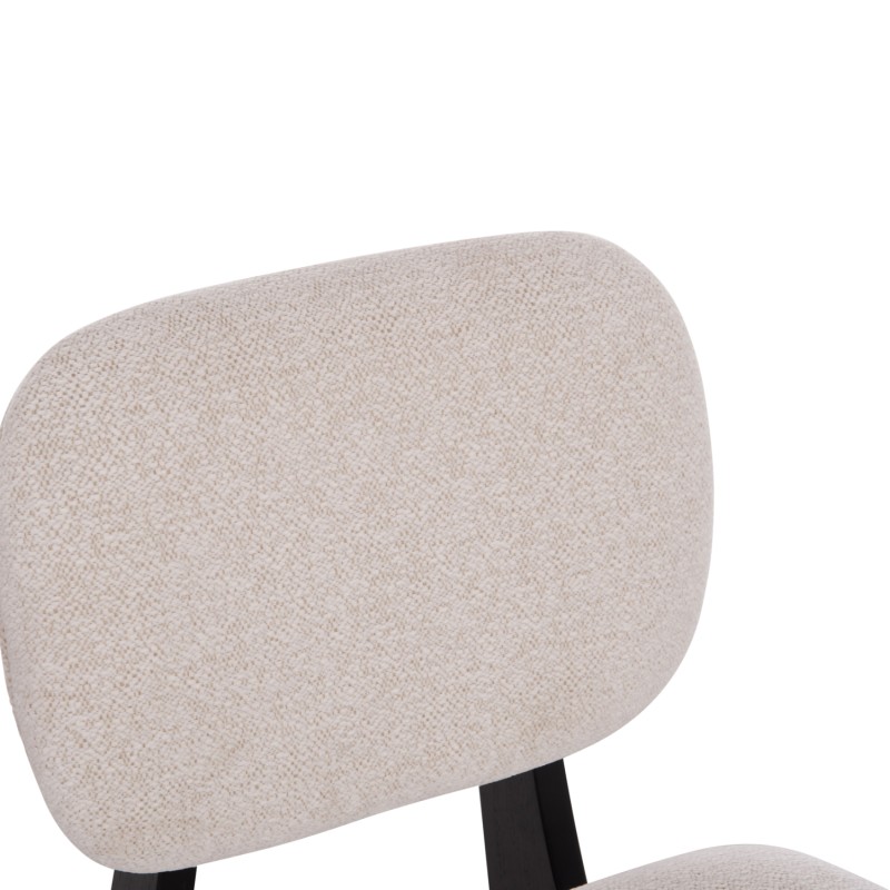 ΚΑΡΕΚΛΑ ΤΡΑΠΕΖΑΡΙΑΣ BELLISI HM18248.02 ΕΚΡΟΥ ΥΦΑΣΜΑ-PLYWOOD ΣΕ ΜΑΥΡΟ 53x56x78Υεκ.