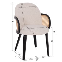 Σετ-2Τεμ.ΠΟΛΥΘΡΟΝΑ ΤΡΑΠΕΖΑΡΙΑΣ BECKER HM18246.02 PLYWOOD ΜΑΥΡΟ--ΕΚΡΟΥ ΥΦΑΣΜΑ 54x62x79Υεκ.