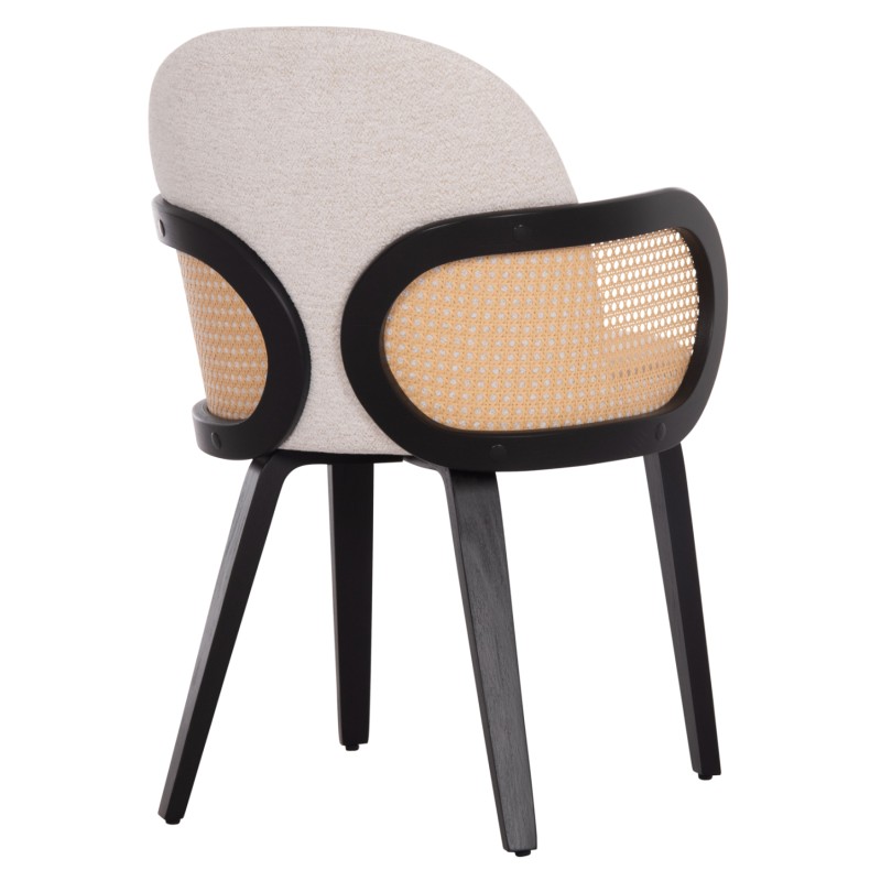 Σετ-2Τεμ.ΠΟΛΥΘΡΟΝΑ ΤΡΑΠΕΖΑΡΙΑΣ BECKER HM18246.02 PLYWOOD ΜΑΥΡΟ--ΕΚΡΟΥ ΥΦΑΣΜΑ 54x62x79Υεκ.