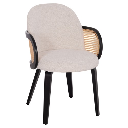 Σετ-2Τεμ.ΠΟΛΥΘΡΟΝΑ ΤΡΑΠΕΖΑΡΙΑΣ BECKER HM18246.02 PLYWOOD ΜΑΥΡΟ--ΕΚΡΟΥ ΥΦΑΣΜΑ 54x62x79Υεκ.