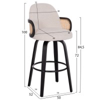 Σετ-2Τεμ.ΣΚΑΜΠΟ ΜΠΑΡ ΠΕΡΙΣΤΡΕΦΟΜΕΝΟ BECKER HM18251.02 PLYWOOD ΜΑΥΡΟ--ΕΚΡΟΥ ΥΦΑΣΜΑ 50x52x100Υ