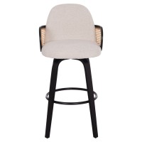Σετ-2Τεμ.ΣΚΑΜΠΟ ΜΠΑΡ ΠΕΡΙΣΤΡΕΦΟΜΕΝΟ BECKER HM18251.02 PLYWOOD ΜΑΥΡΟ--ΕΚΡΟΥ ΥΦΑΣΜΑ 50x52x100Υ