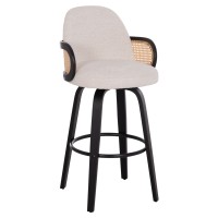 Σετ-2Τεμ.ΣΚΑΜΠΟ ΜΠΑΡ ΠΕΡΙΣΤΡΕΦΟΜΕΝΟ BECKER HM18251.02 PLYWOOD ΜΑΥΡΟ--ΕΚΡΟΥ ΥΦΑΣΜΑ 50x52x100Υ