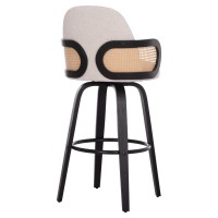 Σετ-2Τεμ.ΣΚΑΜΠΟ ΜΠΑΡ ΠΕΡΙΣΤΡΕΦΟΜΕΝΟ BECKER HM18251.02 PLYWOOD ΜΑΥΡΟ--ΕΚΡΟΥ ΥΦΑΣΜΑ 50x52x100Υ