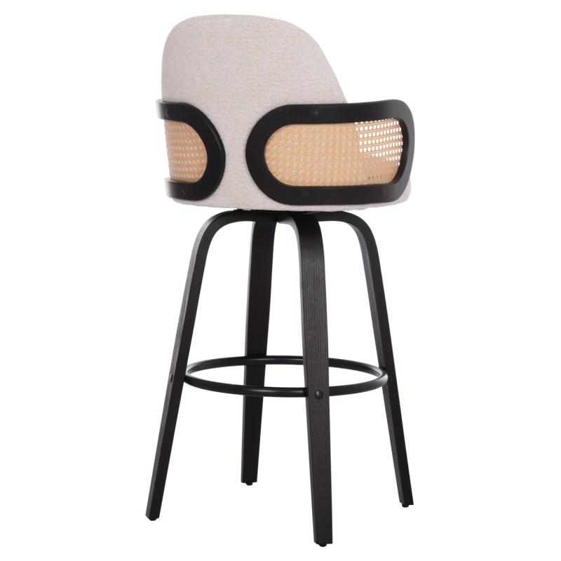 Σετ-2Τεμ.ΣΚΑΜΠΟ ΜΠΑΡ ΠΕΡΙΣΤΡΕΦΟΜΕΝΟ BECKER HM18251.02 PLYWOOD ΜΑΥΡΟ--ΕΚΡΟΥ ΥΦΑΣΜΑ 50x52x100Υ