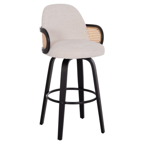 Σετ-2Τεμ.ΣΚΑΜΠΟ ΜΠΑΡ ΠΕΡΙΣΤΡΕΦΟΜΕΝΟ BECKER HM18251.02 PLYWOOD ΜΑΥΡΟ--ΕΚΡΟΥ ΥΦΑΣΜΑ 50x52x100Υ