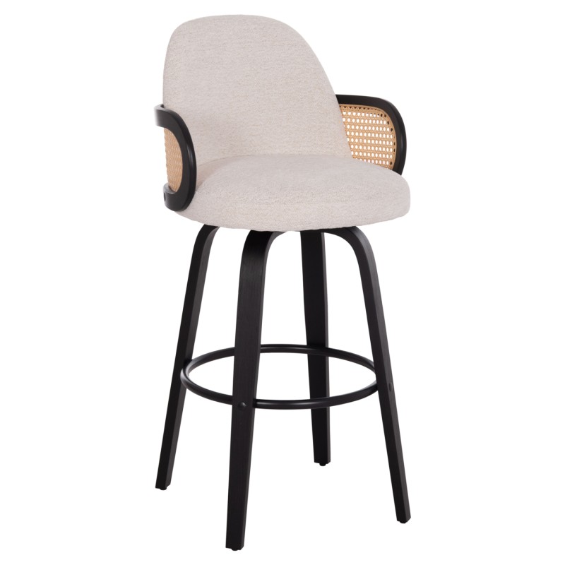 Σετ-2Τεμ.ΣΚΑΜΠΟ ΜΠΑΡ ΠΕΡΙΣΤΡΕΦΟΜΕΝΟ BECKER HM18251.02 PLYWOOD ΜΑΥΡΟ--ΕΚΡΟΥ ΥΦΑΣΜΑ 50x52x100Υ