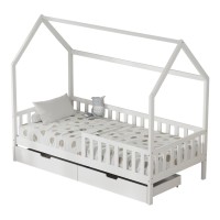 ΚΡΕΒΑΤΙ ΠΑΙΔΙΚΟ ΜΕ ΣΥΡΤΑΡΙΑ PHYLLIS HM724.03 τ.MONTESSORI ΛΕΥΚΟ 196x97x161Υεκ.