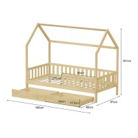 ΚΡΕΒΑΤΙ ΠΑΙΔΙΚΟ ΜΕ ΣΥΡΤΑΡΙΑ PHYLLIS HM724.01 τ.MONTESSORI ΦΥΣΙΚΟ 196x97x161Υεκ.