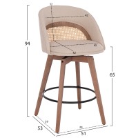 Σετ-2Τεμ.ΣΚΑΜΠΟ ΜΠΑΡ ΠΕΡΙΣΤΡΕΦΟΜΕΝΟ RIKI HM18253.01 ΞΥΛΟ--ΜΠΕΖ ΥΦΑΣΜΑ 51x53x94Υεκ.