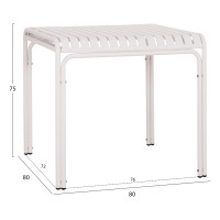 ΤΡΑΠΕΖΙ ΤΕΤΡΑΓΩΝΟ ΑΛΟΥΜΙΝΙΟΥ RACHEL HM6338.02 ΛΕΥΚΟ 80x80x75Υεκ.