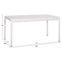 ΤΡΑΠΕΖΙ ΑΛΟΥΜΙΝΙΟΥ RACHEL HM6339.02 ΛΕΥΚΟ 150x80x75Υεκ.