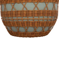 ΤΡΑΠΕΖΙ ΣΑΛΟΝΙΟΥ VILHENA HM18165 FIBER CEMENT ΠΡΑΣΙΝΟ-RATTAN ΦΥΣΙΚΟ Φ56x47Υεκ.