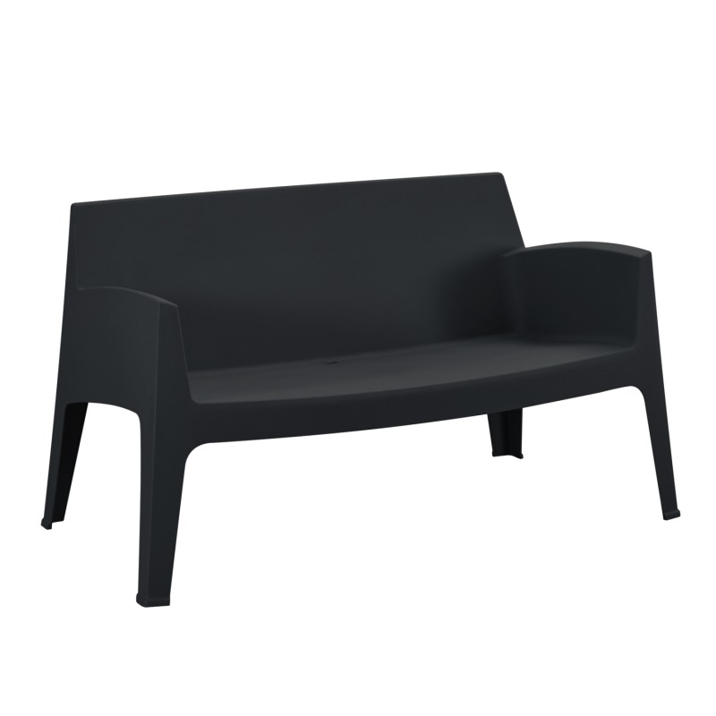 ΚΑΝΑΠΕΣ 2-ΘΕΣΙΟΣ ΠΟΛΥΠΡΟΠΥΛΕΝΙΟΥ SLEEK HM6366.02 ΧΡΩΜΑ ΜΑΥΡΟ 133x68x73Υεκ.