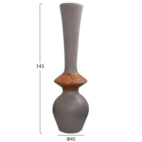 ΔΙΑΚΟΣΜΗΤΙΚΟ ΒΑΖΟ ΔΑΠΕΔΟΥ NEBULA HM4660.05M FIBER CEMENT TAUPE--ΞΥΛΟ ΤΕΑΚ Φ45x148Υεκ