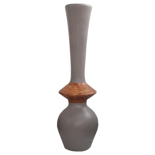 ΔΙΑΚΟΣΜΗΤΙΚΟ ΒΑΖΟ ΔΑΠΕΔΟΥ NEBULA HM4660.05M FIBER CEMENT TAUPE--ΞΥΛΟ ΤΕΑΚ Φ45x148Υεκ