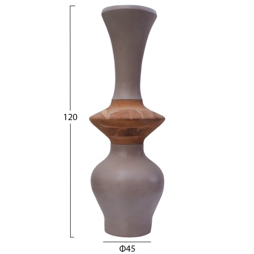 ΔΙΑΚΟΣΜΗΤΙΚΟ ΒΑΖΟ ΔΑΠΕΔΟΥ NEBULA HM4660.05S FIBER CEMENT TAUPE--ΞΥΛΟ ΤΕΑΚ Φ45x115Υεκ